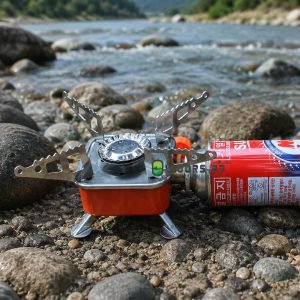 Portable Card Type Campaign Butane Gas Stove Burner With Steel Pipe And Regulator